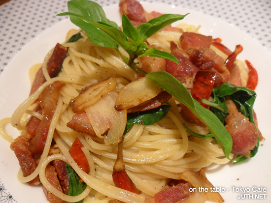 Capellini Bacon - on the table